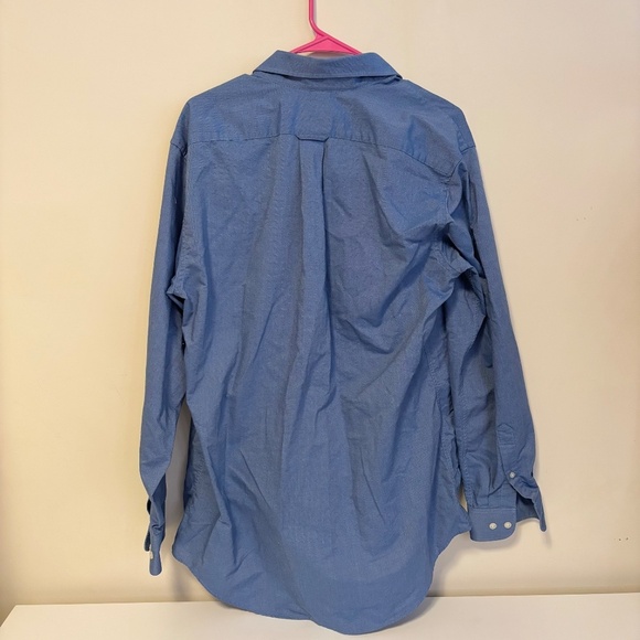 Mens Dockers Long Sleeve Collared Button Down Shirt Blue Cream Buttons 15 - 15.5 - Picture 3 of 3